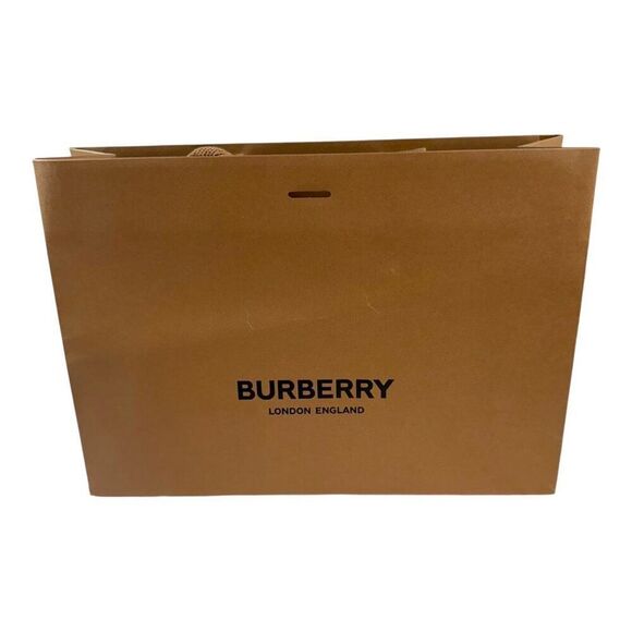 Burberry Paper Shopping Bag 11.75” X 8.25” Long Handles Gift Tote Authentic Bag - Picture 3 of 6